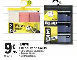 E.Leclerc Dim - lote 3 slips o 3 boxers oferta