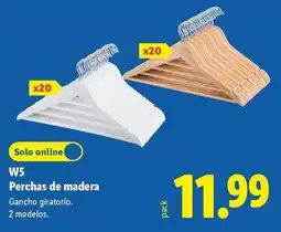 Lidl W5 perchas de madera oferta
