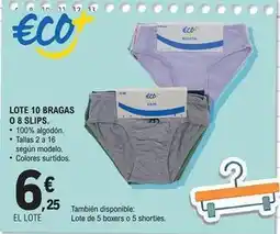 E.Leclerc Lote 10 bragas o 8 slips oferta