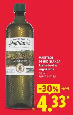 Lidl Maestros de hojiblanca - aceite de oliva virgen extra oferta