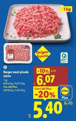 Lidl Burger meat picada mixta oferta