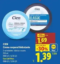 Lidl Cien - crema corporal hidratante oferta