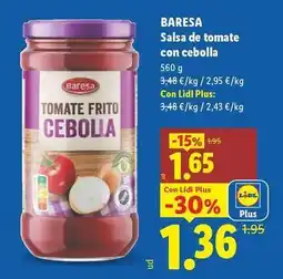 Lidl Baresa - salsa de tomate con cebolla oferta