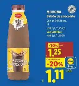 Lidl Milbona - batido de chocolate oferta