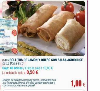 Abordo Rollitos De Jamón Y Queso Con Salsa Agridulce oferta