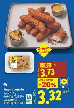 Lidl Fingers de pollo oferta
