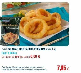 Abordo Calamar Fino Casero Premium oferta