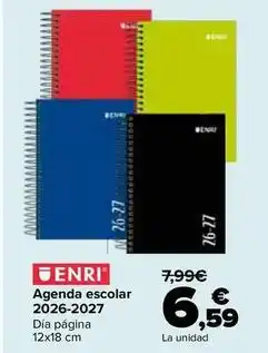 Carrefour Enri - agenda escolar 2026-2027 oferta