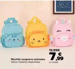 Carrefour Mochila neopreno animales oferta