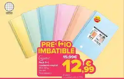 Carrefour Mp - pack 5+1 cuaderno espiral oferta