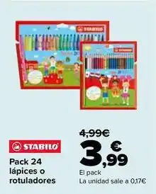 Carrefour Stabilo - pack 24 lapices o rotuladores oferta