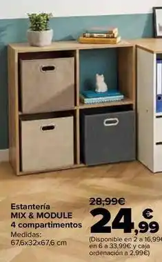 Carrefour Estanteria mix & module 4 compartimentos oferta