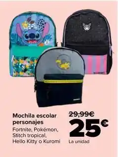 Carrefour Mochila escolar personajes oferta