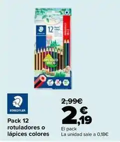 Carrefour Staedtler - pack 12 rotuladores o lapices colores oferta