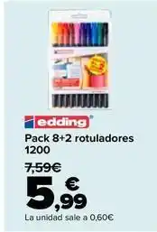 Carrefour Edding - pack 8+2 rotuladores 1200 oferta