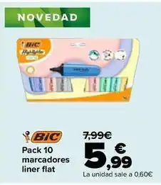 Carrefour Bic - pack 10 marcadores liner flat oferta