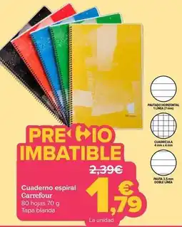 Carrefour Carrefour - cuaderno espiral oferta