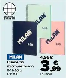 Carrefour Milan - cuaderno microperforado oferta