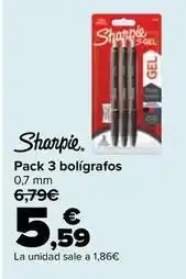 Carrefour Sharpie - pack 3 boligrafos oferta