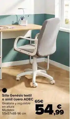 Carrefour Adec - silla genesis textil o simil cuero oferta