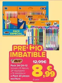 Carrefour Bic - pack 24+24+12 o pack 20 piezas escritura oferta