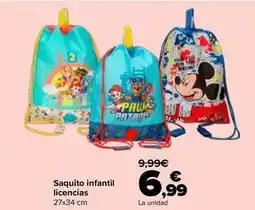 Carrefour Saquito infantil licencias oferta