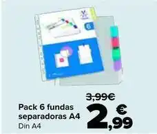 Carrefour Pack 6 fundas separadoras a4 oferta