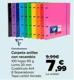 Carrefour Clairefontaine - carpeta anillas con recambio oferta