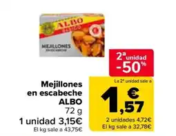 Carrefour ALBO Mejillones en escabeche oferta