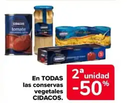 Carrefour CIDACOS En todas las conservas vegetales oferta
