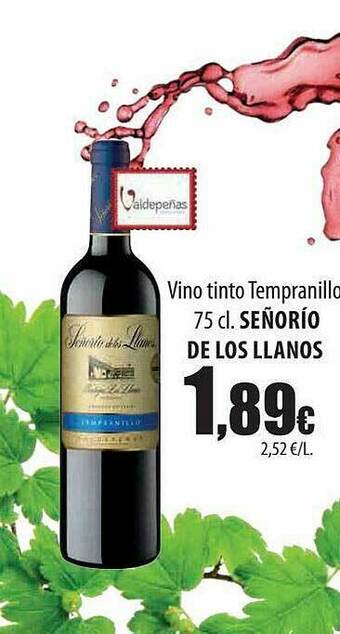 Spar Tenerife Vino Tinto Tempranillo Señorío De Los Llanos oferta