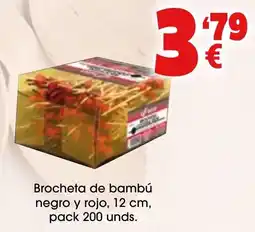 TOP Cash & Carry Brocheta de bambú negro y rojo oferta