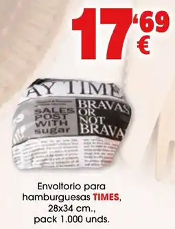TOP Cash & Carry Times envoltorio para hamburguesas oferta