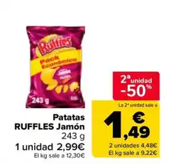 Carrefour RUFFLES Patatas Jamón oferta