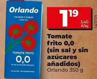 Dia Supermercados Tomate Frito 0.0 (sin Sal Y Sin Azúcares Añadidos) oferta