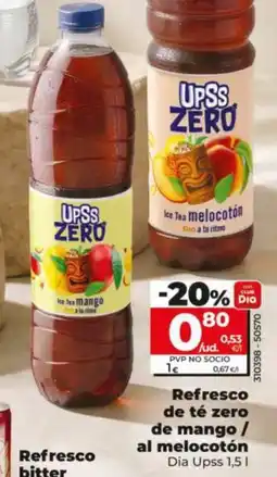 Dia Fresh Dia Upss refresco de té zero de mango / al melocotón oferta