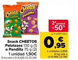 Carrefour CHEETOS Snack Pelotazos o Pandilla oferta