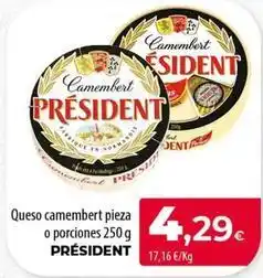 Spar Tenerife Président - queso camembert pieza o porciones oferta