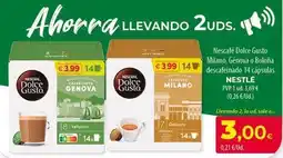 Spar Tenerife Nestlé - nescafé dolce gusto milano, grenova o bolonia descafeinado + 1 capsulas oferta