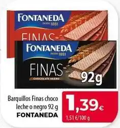 Spar Tenerife Fontaneda - barquillos finas choco leche o negro oferta