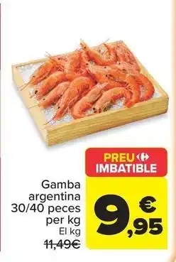 Carrefour Market Gamba argentina 30/40 peces per kg oferta