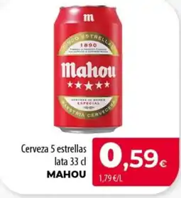 Spar Tenerife MAHOU Cerveza 5 estrellas lata oferta