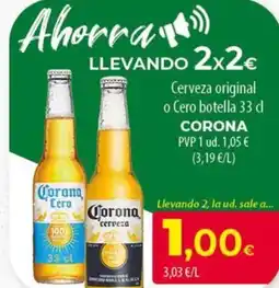 Spar Tenerife CORONA Cerveza original o Cero botella oferta