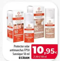 Spar Tenerife ECRAN Protector solar antimanchas FP50 Sunnique oferta