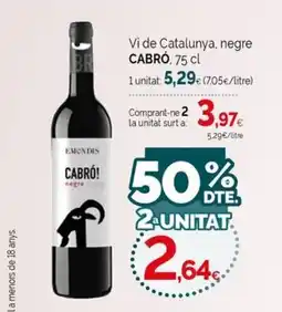 Condis CABRÓ Vi de Catalunya, negre oferta