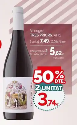 Condis TRES PRIORS Vi negre oferta