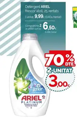 Condis ARIEL Detergent frescor abril, 25 rentats oferta