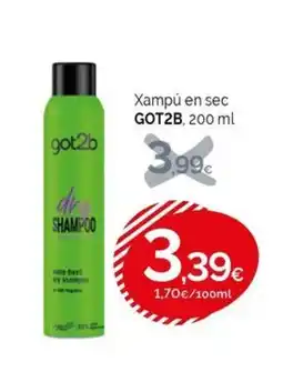 Condis GOT2B Xampú en sec oferta