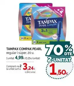 Condis TAMPAX COMPAK PEARL regular i súper, 20 u. oferta