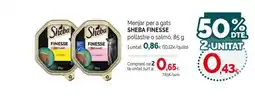 Condis SHEBA FINESSE Menjar per a gats pollastre o salmó oferta